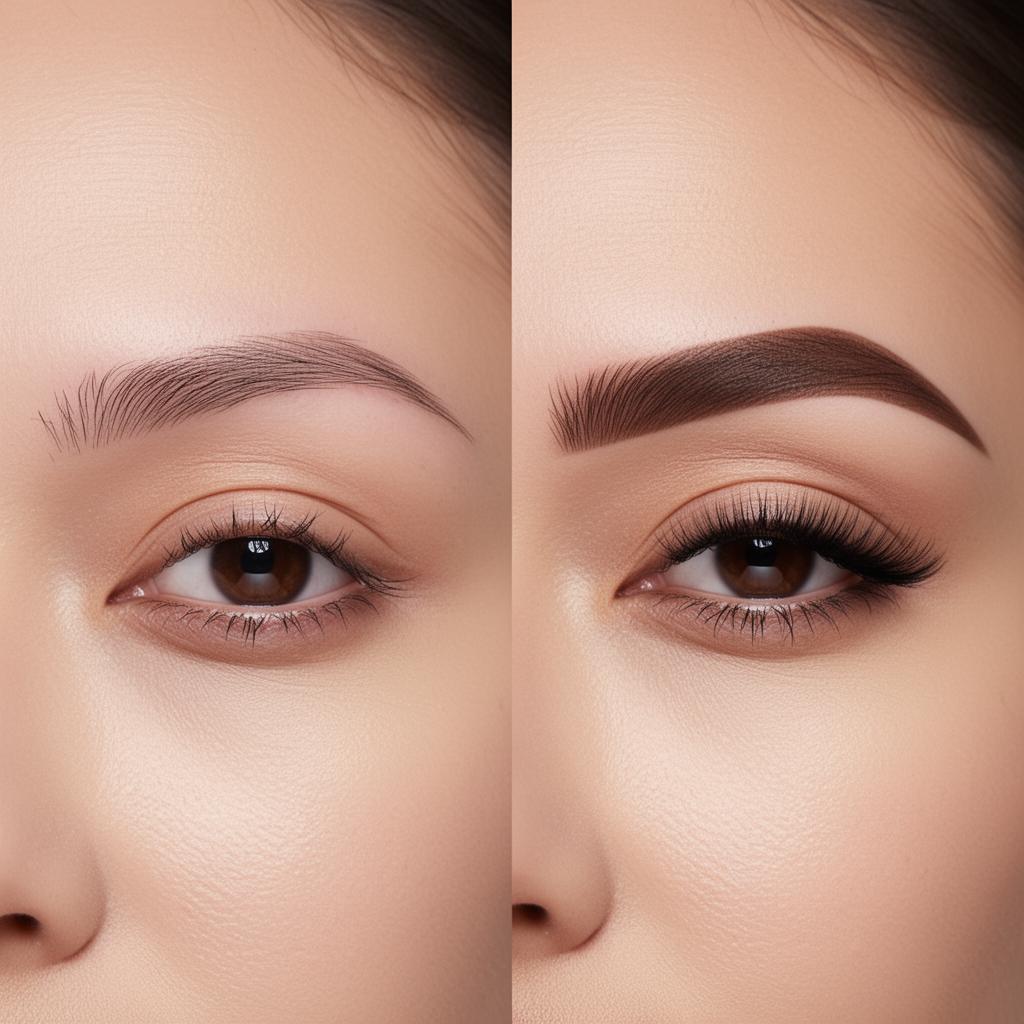 Antes y después microblading cejas, técnica pelo a pelo León